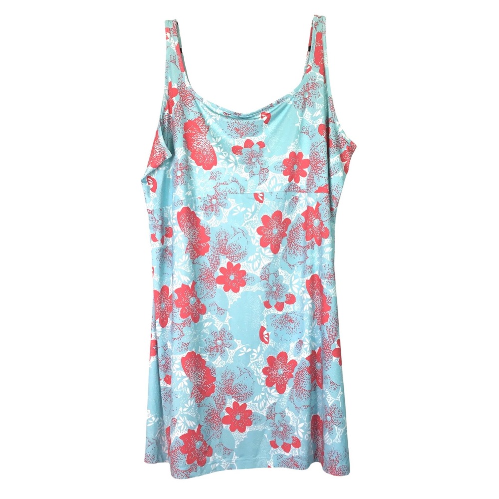 Columbia PFG Omni-Freeze Floral Sleeveless Active Dress 3X Blue Coral